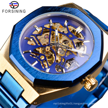 Forsining 190 Mechanical Mens Watches Fashion Automatic Male Clock Stainless Steel Waterproof Business Skeleton Erkek Kol Saati